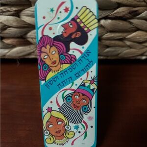 Rare Vintage Tin Litho Noisemaker GROGGER Purim Mordecae Queen Esther Judacia